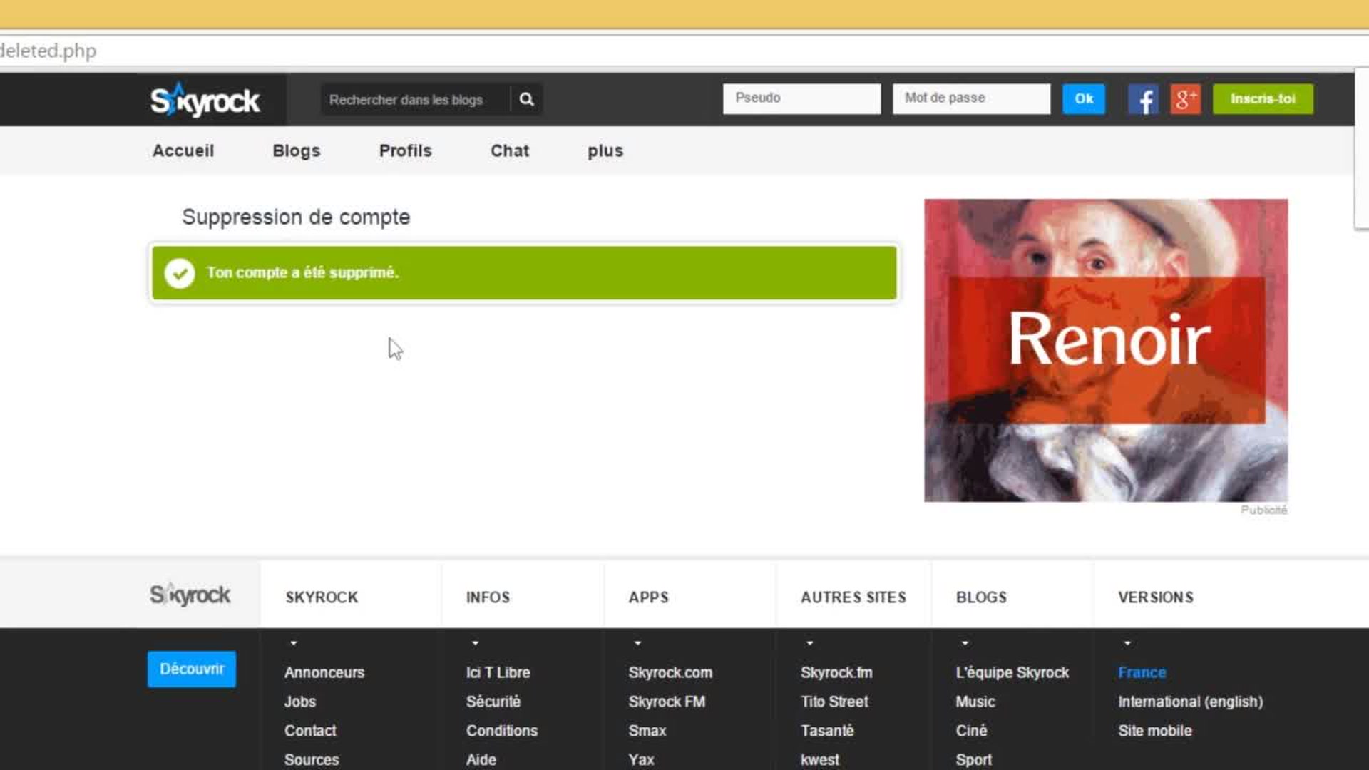 Supprimer Son Compte Skyrock Profil Ou Blog Comment Ca Marche
